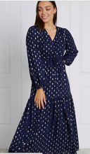 Load image into Gallery viewer, Navy Teardrop Foil Print Maxi Dress